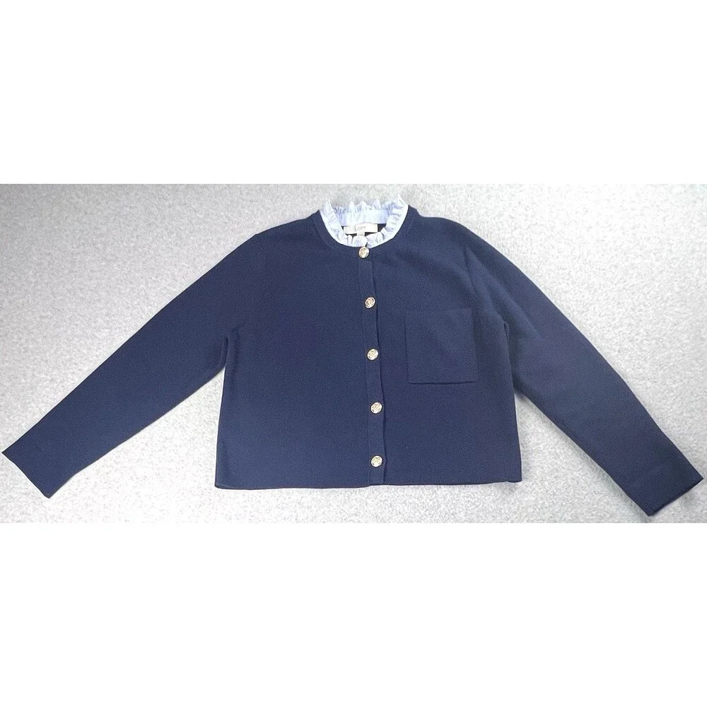 $$SOLD:SE041026$$ Womens XL Navy Button Up Cardigan Workwear Fall Casual - Picture 2 of 12